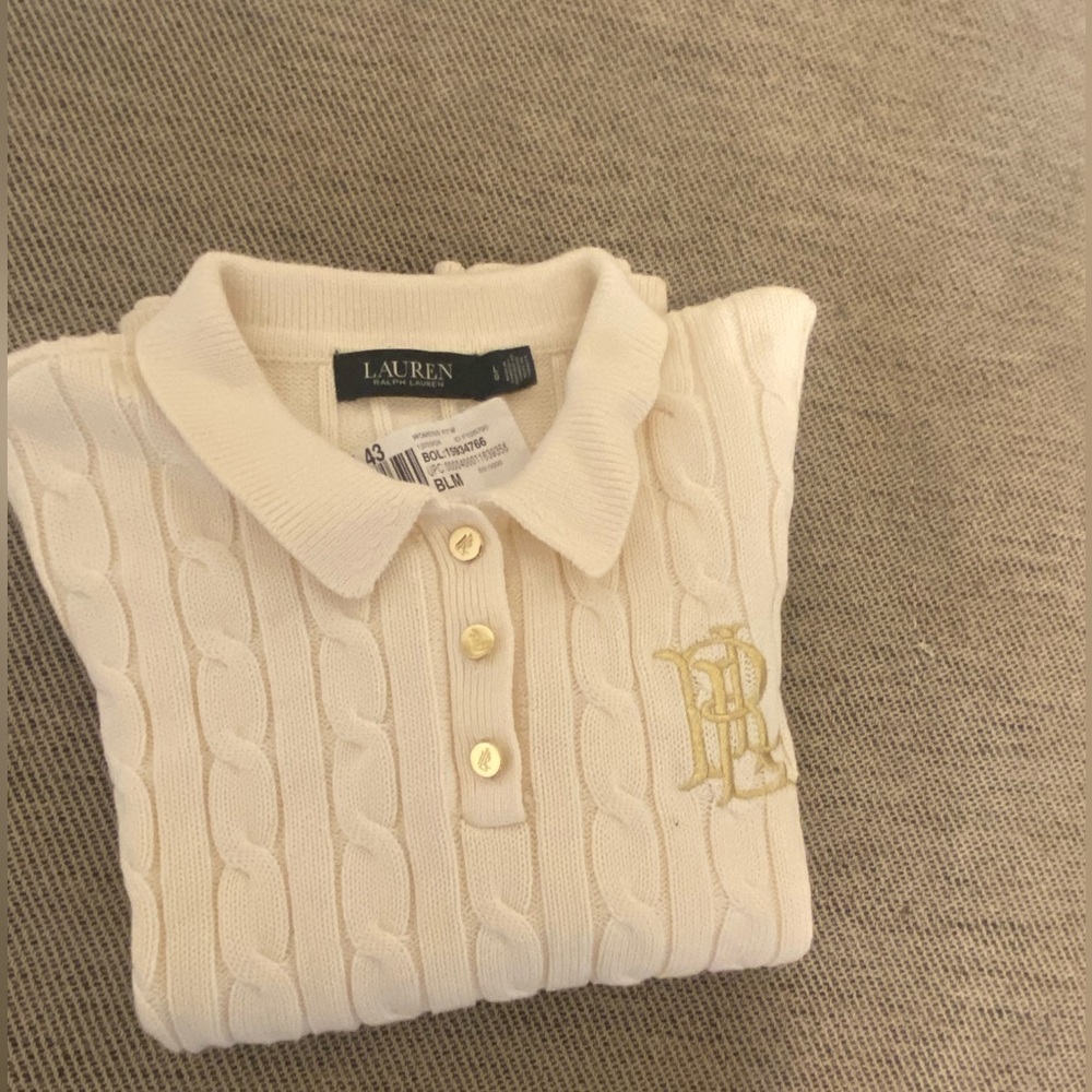 Ralph Lauren Cream Cable Knit Sweater